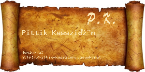 Pittik Kasszián névjegykártya